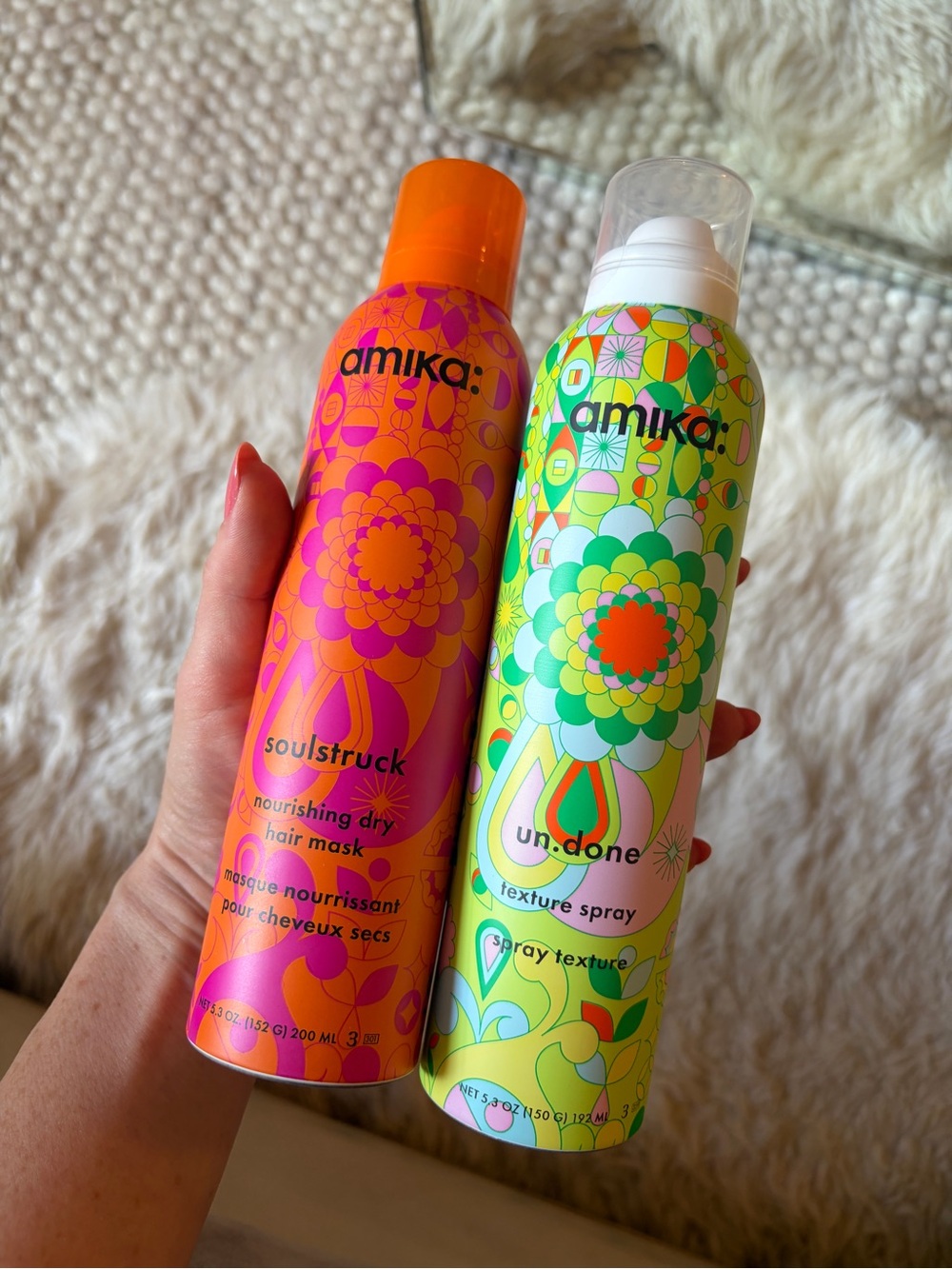 Amika texture spray and dry hair mask